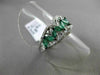 ANTIQUE WIDE 1.13CT DIAMOND & AAA EMERALD 14KT YELLOW GOLD 3D ZIG ZAG FUN RING