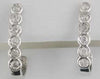ESTATE .5CT DIAMOND 14K WHITE GOLD CLASSIC ROUND BEZEL UMBRELLA HANGING EARRINGS