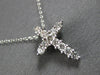 ESTATE SMALL .35CT DIAMOND 14KT WHITE GOLD CLASSIC CROSS FLOATING PENDANT #27659