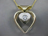 ESTATE .30CT DIAMOND 14K WHITE YELLOW GOLD OPEN 3D HEART SOLITAIRE PENDANT 17532