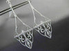 ANTIQUE LARGE .86CT DIAMOND 14K WHITE GOLD 3D FILIGREE MILGRAIN HANGING EARRINGS