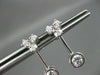 ANTIQUE .64CT DIAMOND 18KT WHITE GOLD SOLITAIRE HANGING EARRINGS BEAUTIFUL 11366
