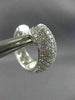 ESTATE LARGE & WIDE 2.59CT DIAMOND 18KT WHITE GOLD 3D MULTI ROW HUGGIE EARRINGS