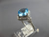 3.6CT DIAMOND & AAA BLUE TOPAZ 14KT WHITE GOLD 3D FILIGREE HALO ENGAGEMENT RING