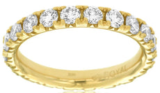 ESTATE 2CT DIAMOND 14KT YELLOW GOLD 3D CLASSIC ROUND ETERNITY ANNIVERSARY RING