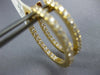 1.39CT DIAMOND 18KT YELLOW GOLD 3D INSIDE OUT OVAL HUGGIE HOOP HANGING EARRINGS
