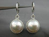 ESTATE LARGE .90CT DIAMOND & AAA SOUTH SEA PEARL 18K WHITE GOLD HANGING EARRINGS