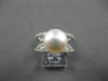 ESTATE WIDE .58CT DIAMOND & AAA SOUTH SEA PEARL 14K WHITE GOLD V SHAPE LOVE RING
