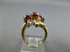 3.92CT DIAMOND & AAA RUBY 14KT 2 TONE GOLD MULTI SHAPE 3 STONE LEAF RING #26976