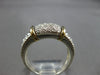 WIDE .21CT DIAMOND 14K YELLOW GOLD & 925 SILVER MULTI ROW SQUARE FUN RING #28298