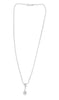 ESTATE .40CT DIAMOND 14KT WHITE GOLD ROUND PEAR SHAPE TEAR DROP LARIAT NECKLACE