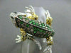 ESTATE 3.03CT FANCY MULTI COLOR DIAMONDS & AAA EMERALD 14KT WHITE GOLD FROG RING