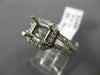 ESTATE WIDE .50CT DIAMOND 14K WHITE GOLD SQUARE SEMI MOUNT ENGAGEMENT RING #1275