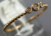 ESTATE SMALL .05CT DIAMOND 14KT ROSE GOLD 3D CLASSIC 3 STONE BEADED FUN RING