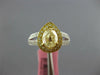 1.71CT WHITE & CANARY DIAMOND 18KT 2 TONE GOLD PEAR SHAPE HALO ENGAGEMENT RING