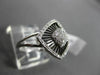 ESTATE WIDE .30CT DIAMOND 14K WHITE GOLD PAVE SQUARE FLORAL DESIGN COCKTAIL RING
