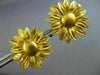 ANTIQUE 24K YELLOW GOLD 3D CLASSIC HANDCRAFTED FILIGREE FLOWER SUNBURST EARRINGS