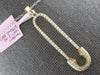 ESTATE LARGE .58CT DIAMOND 14K YELLOW GOLD SAFETY PIN FUN LOVE FLOATING NECKLACE