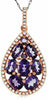 2.30CT DIAMOND & AAA AMETHYST 14KT ROSE GOLD ROUND & OVAL TEAR DROP FUN PENDANT