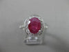 ESTATE 2.30CT DIAMOND & AAA RUBY 14KT WHITE GOLD OVAL HALO ENGAGEMENT RING 19115
