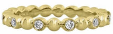 ESTATE .30CT DIAMOND 18KT YELLOW GOLD 3D ROUND BEZEL ETERNITY ANNIVERSARY RING
