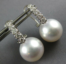 .73CT DIAMOND & SOUTH SEA PEARL 18KT WHITE GOLD CLASSIC CLIP ON HANGING EARRINGS