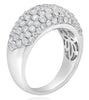 WIDE 2.23CT DIAMOND 14K WHITE GOLD 3D CLASSIC MULTI ROW WEDDING ANNIVERSARY RING