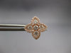 ESTATE LARGE .90CT DIAMOND 14KT ROSE GOLD 3D 4 LEAF CLOVER FLOWER STUD EARRINGS