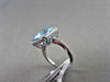 ESTATE WIDE SQUARE AAA BLUE TOPAZ & DIAMOND 8.46CTW 14KT WHITE GOLD RING