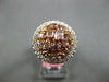 LARGE 2.67CT WHITE & PINK DIAMOND 18K WHITE & ROSE GOLD CLUSTER ANNIVERSARY RING