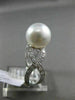 ESTATE LARGE .21CT DIAMOND 18KT WHITE GOLD 3D AAA SOUTH SEA PEARL SOLITAIRE RING