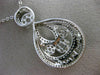 ANTIQUE LARGE 2.60CT DIAMOND 14K WHITE GOLD MILGRAIN FLOWER CLUSTER PENDANT 2075