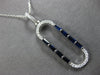 .77CT DIAMOND & AAA SAPPHIRE 14K WHITE GOLD 3D BAGUETTE & ROUND FLOATING PENDANT