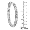 10.0CT DIAMOND 14KT WHITE GOLD 3D CLASSIC ROUND INSIDE OUT HOOP HANGING EARRINGS