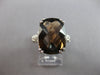 EXTRA LARGE 9.57CT DIAMOND & AAA SMOKY TOPAZ 14K WHITE GOLD CUSHION & ROUND RING