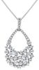ESTATE .41CT DIAMOND 14KT WHITE GOLD CLUSTER OPEN TEAR DROP FUN FLOATING PENDANT