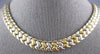 ESTATE WIDE 14KT WHITE & YELLOW GOLD 3D MATTE & SHINY FLAT LOVE NECKLACE #27393
