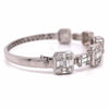LARGE 3.60CT DIAMOND 18KT WHITE GOLD ROUND & BAGUETTE INVISIBLE BANGLE BRACELET