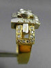 ESTATE WIDE .75CT DIAMOND 18KT TWO TONE GOLD SQUARE BEZEL ENGAGEMENT RING #9804