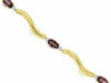ESTATE 2.10CT DIAMOND & AAA RHODOLITE 14KT YELLOW GOLD 3D SWIRL TENNIS BRACELET