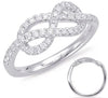 ESTATE .36CT DIAMOND 14KT WHITE GOLD 3D CLASSIC INFINITY LOVE KNOT FUN RING