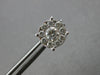 ESTATE 1.27CT DIAMOND 18KT WHITE GOLD SOLITAIRE CLUSTER INVISIBLE STUD EARRINGS