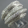 ESTATE EXTRA LARGE 2.37CT DIAMOND 18K WHITE MULTI ROW PAVE CRISS CROSS LOVE RING