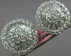 ESTATE LARGE 3.15CT ROUND & BAGUETTE DIAMOND 18KT WHITE GOLD 3D FLOWER EARRINGS