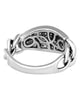 ESTATE WIDE .69CT DIAMOND 18KT WHITE GOLD MULTI ROW PAVE OVAL FLEXIBLE FUN RING