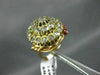 ANTIQUE LARGE 1.40CT DIAMOND & AAA RUBY 14KT TWO TONE GOLD COCKTAIL RING #23391