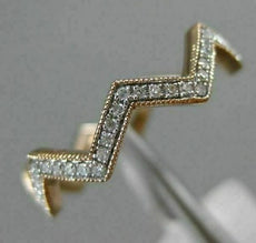 ESTATE .26CT DIAMOND 14KT WHITE & ROSE GOLD 3D ZIG ZAG DIAMOND ETERNITY FUN RING