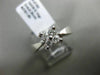 ESTATE WIDE .03CT DIAMOND 14K WHITE GOLD 3D FLORAL 4 STONE LUCIDA ENGAGMENT RING