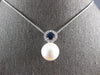 LARGE .53CT DIAMOND & AAA SAPPHIRE & SOUTH SEA PEARL 14KT WHITE GOLD 3D PENDANT