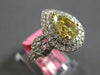 LARGE GIA 2.88CT WHITE & FANCY YELLOW DIAMOND 18K 2 TONE GOLD 3D ENGAGEMENT RING